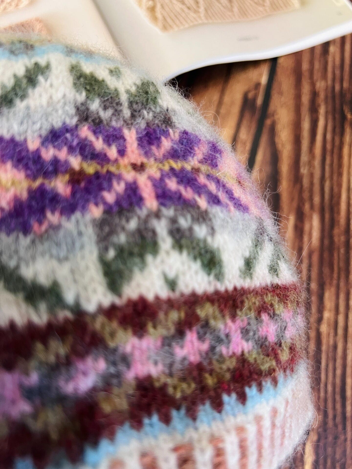 Shetland Wool Fair Isle Beanie Hat