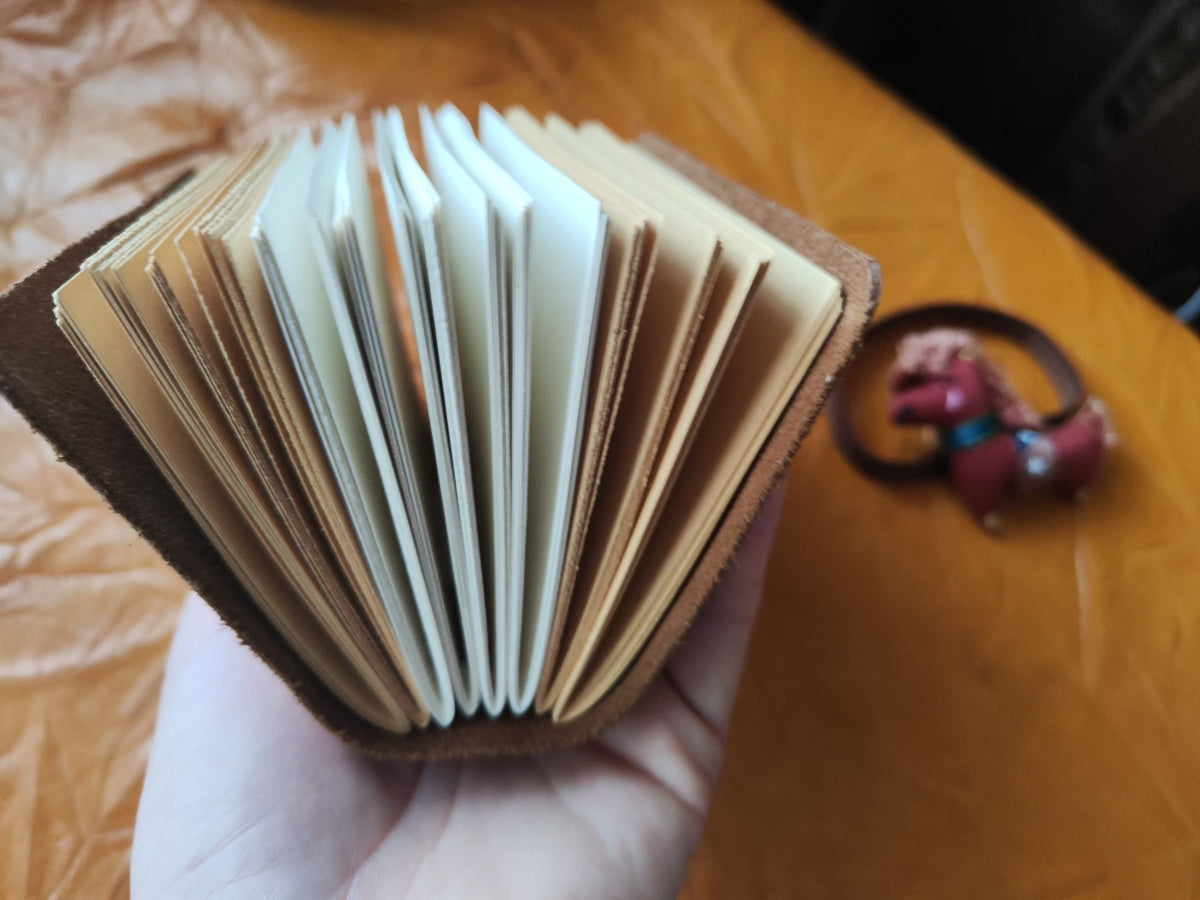 Handmade Leather Notebook with Horse Charm