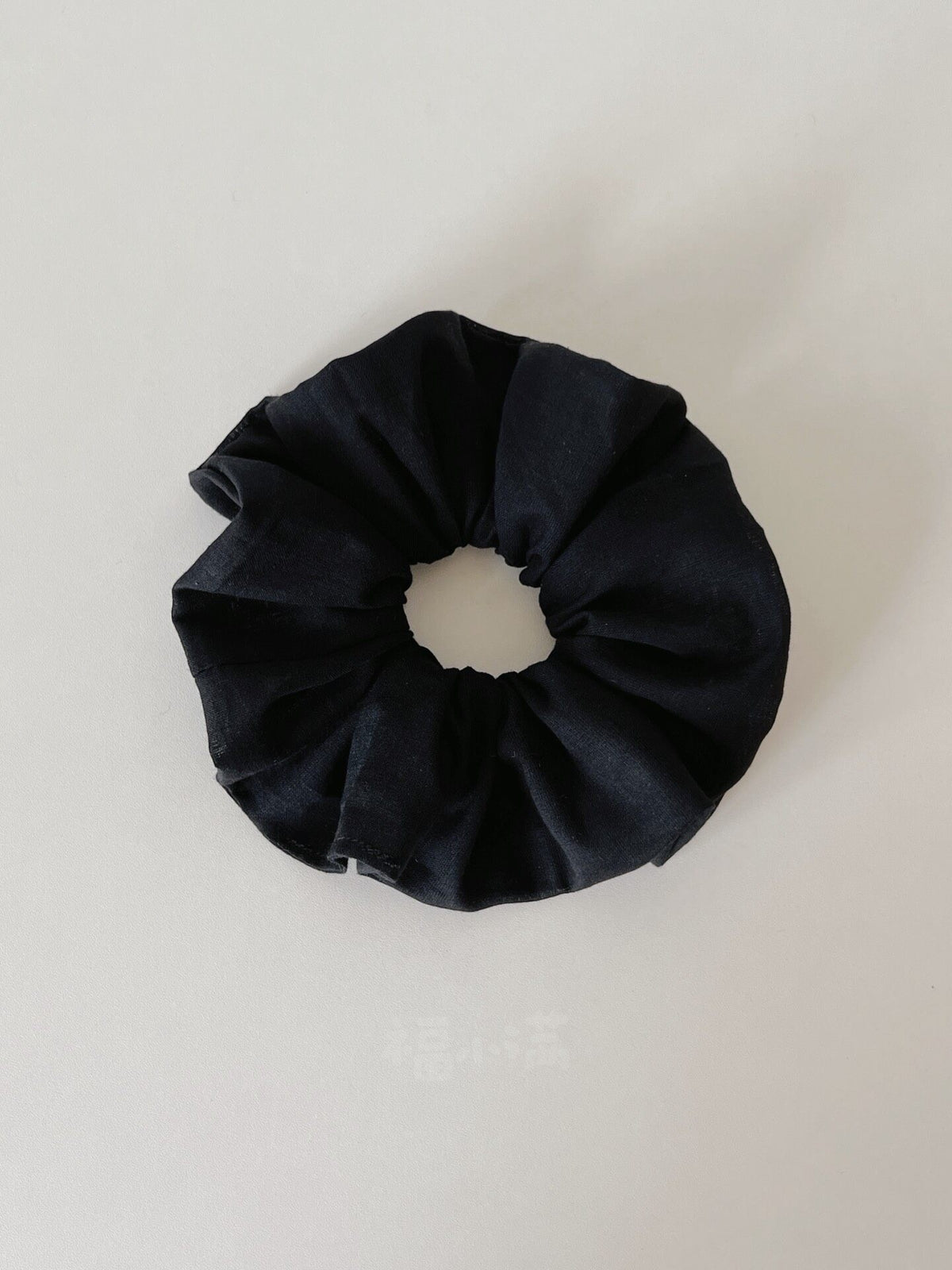 Black Solid Cotton Hair Scrunchie