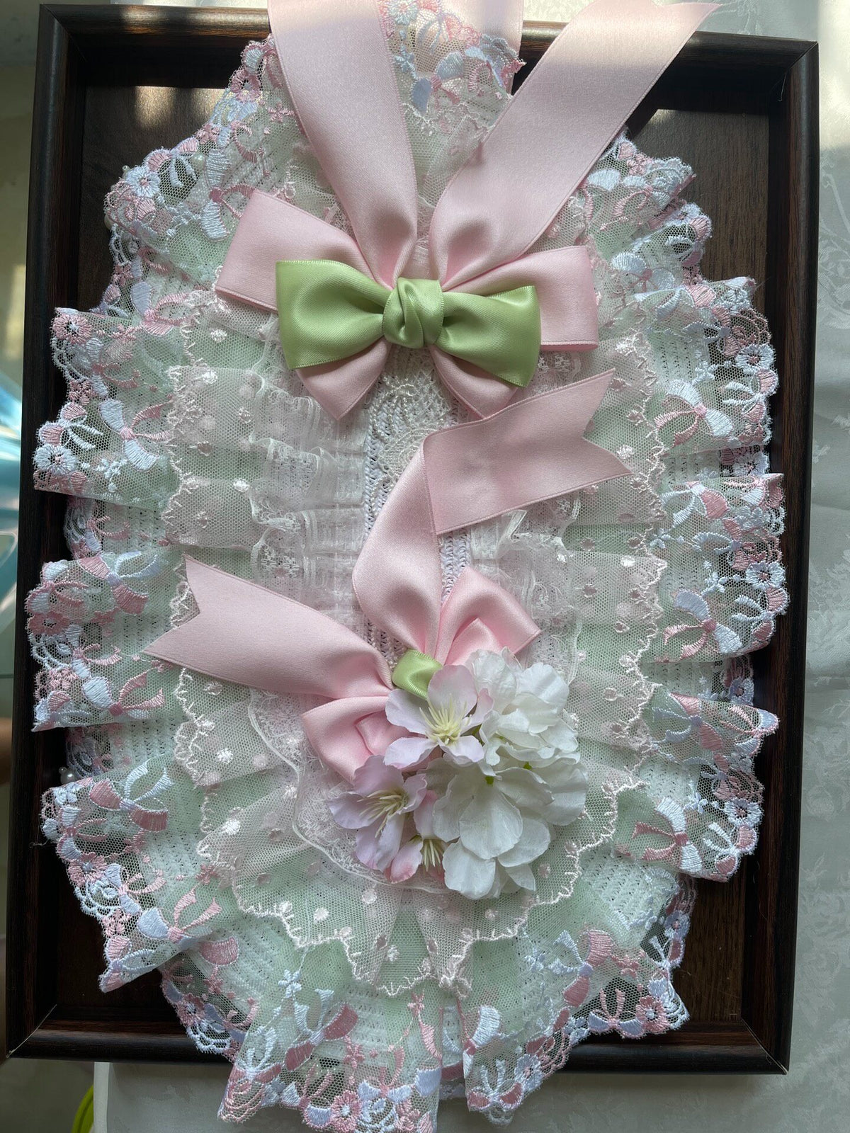 Lolita Pink Green Lace Flat Hat