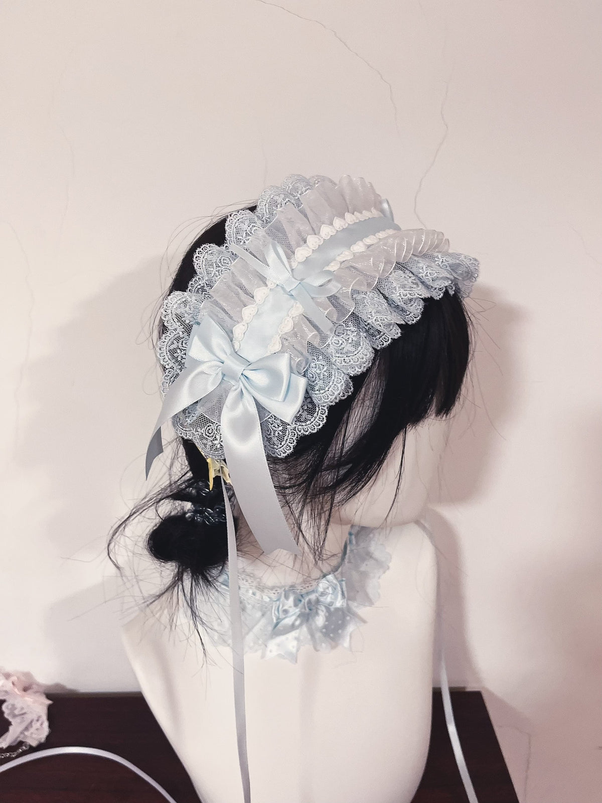 Blue Lolita Handmade Ruffle Headband