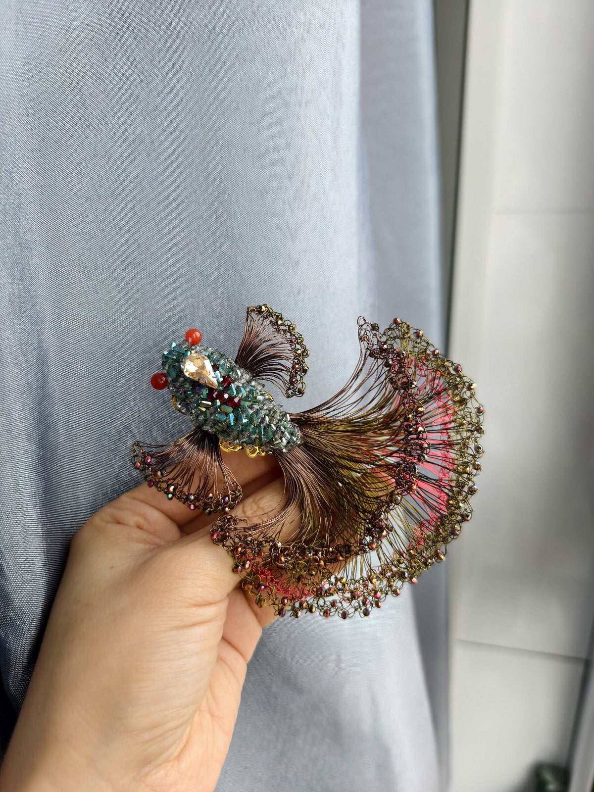 Beaded Koi Fish Side Clip Hair Accessory
