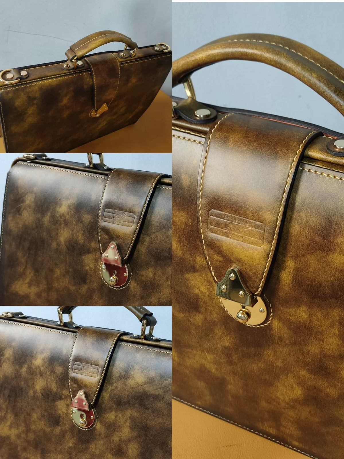 Handcrafted Leather Doctor Bag Italian Buttero
