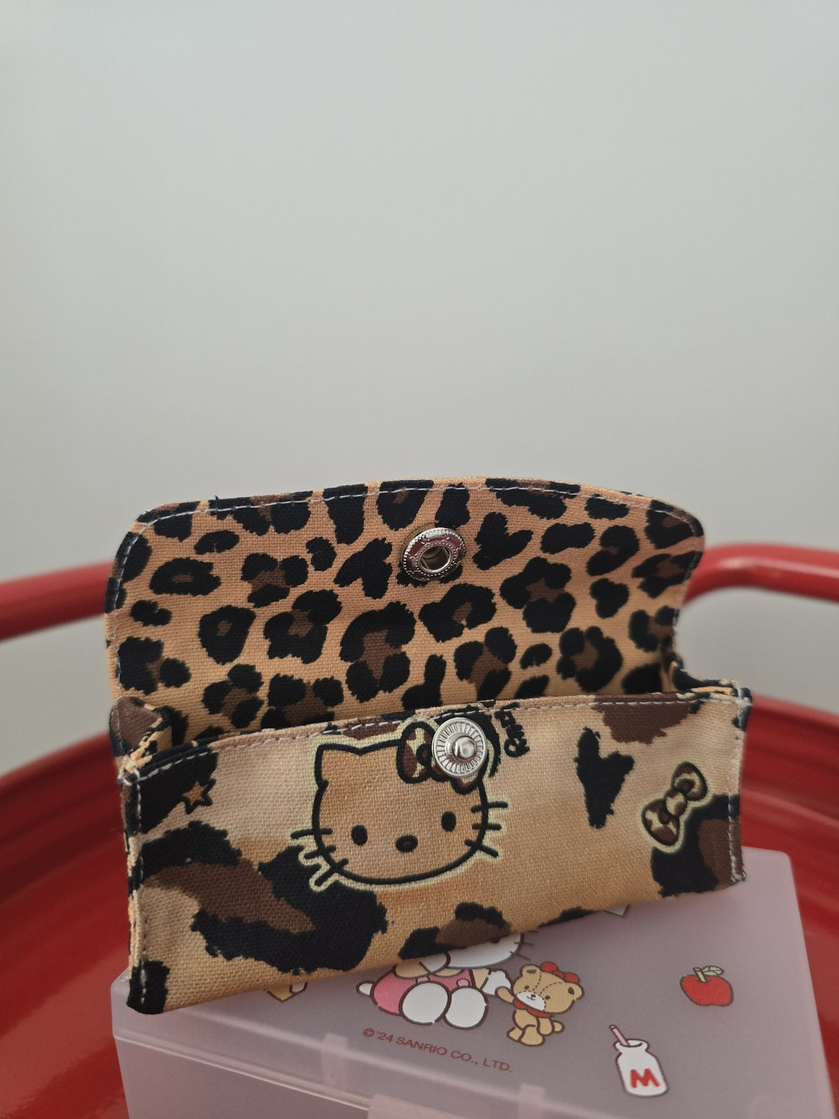 Leopard Print Hello Kitty Fabric Pouch