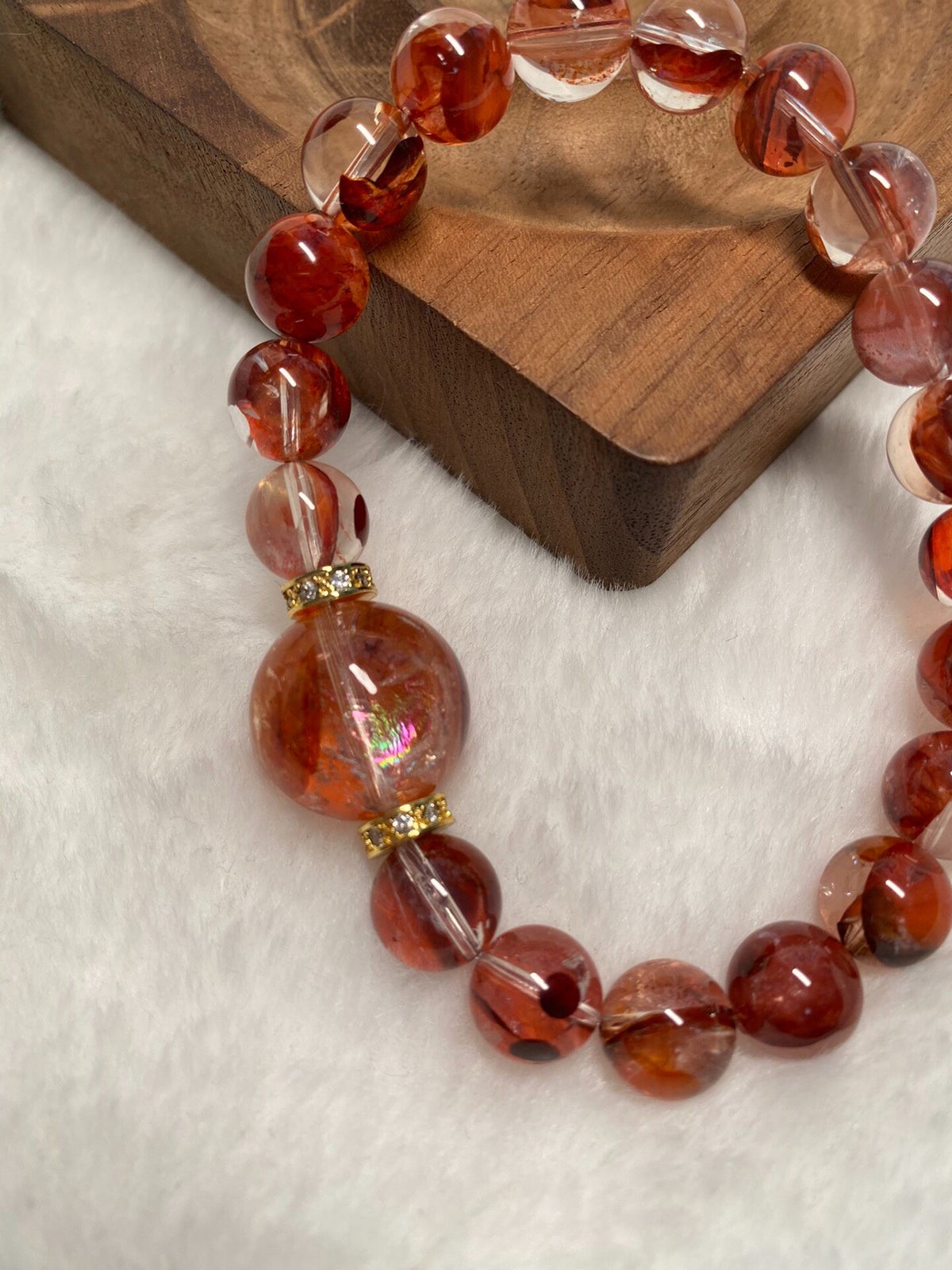 Natural Crystal Beaded Bracelet 9.5mm