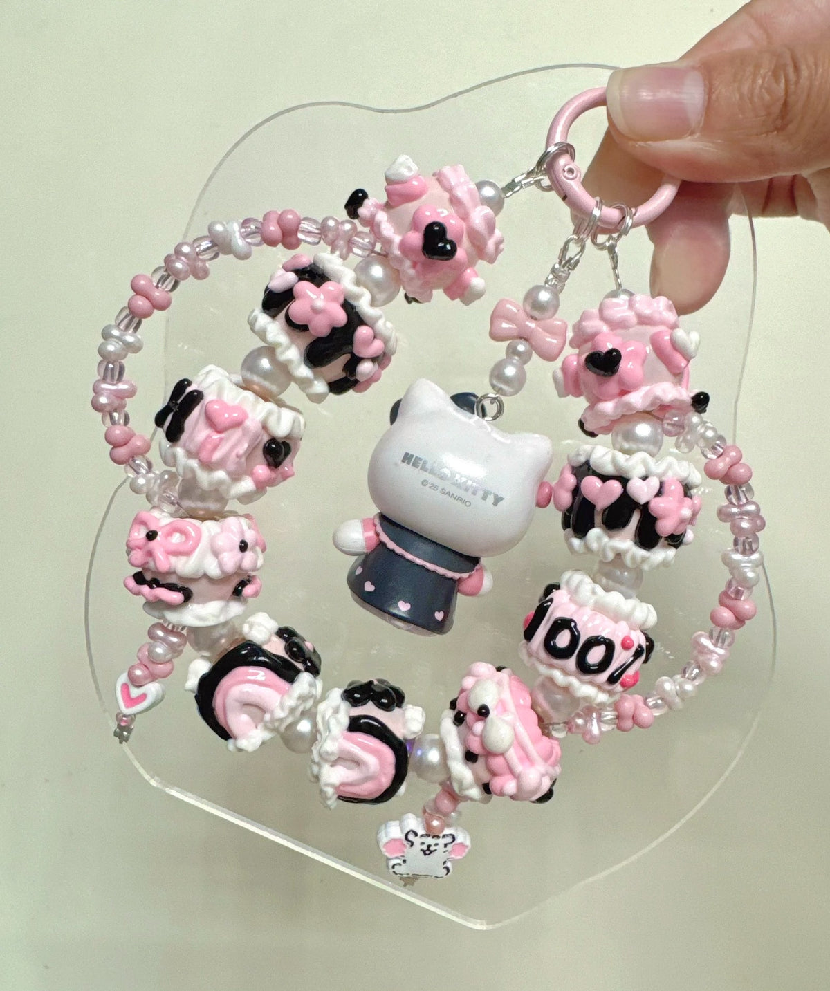 Hello Kitty Winking Beaded Phone Charm Strap