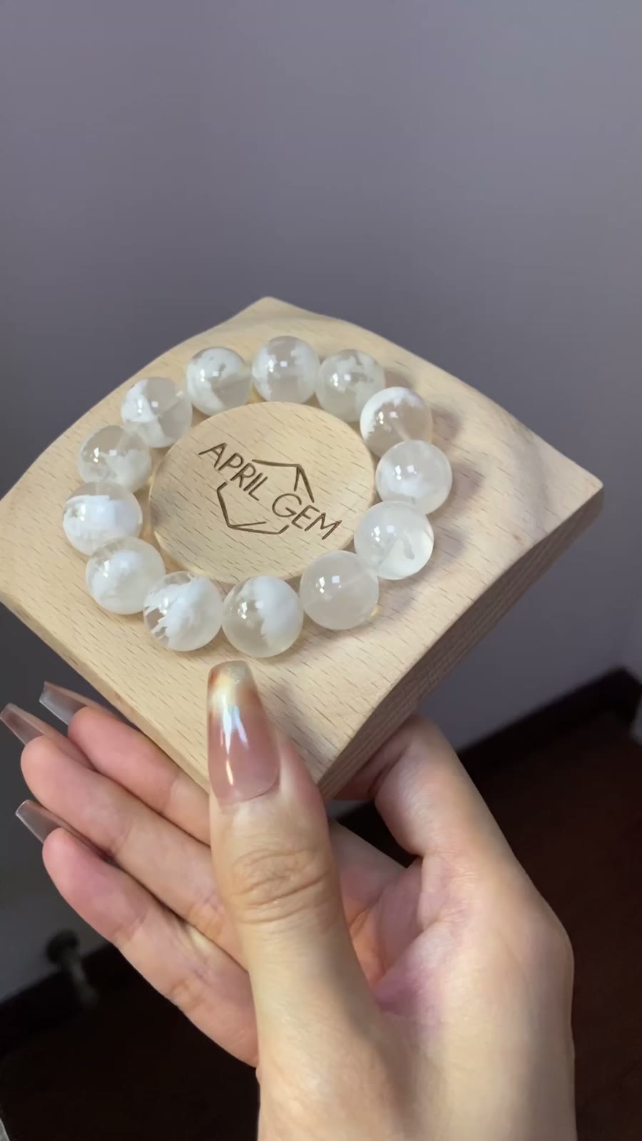 15mm Phantom Quartz Snow Scene Bracelet