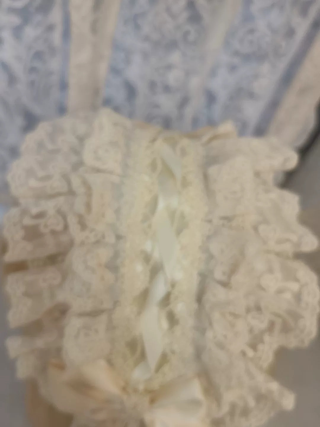 Off White Lace Bow Headband