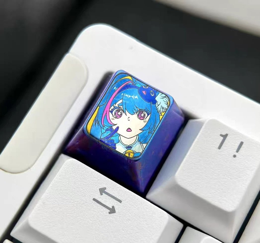 Mint Titanium Alloy Anime Keycap