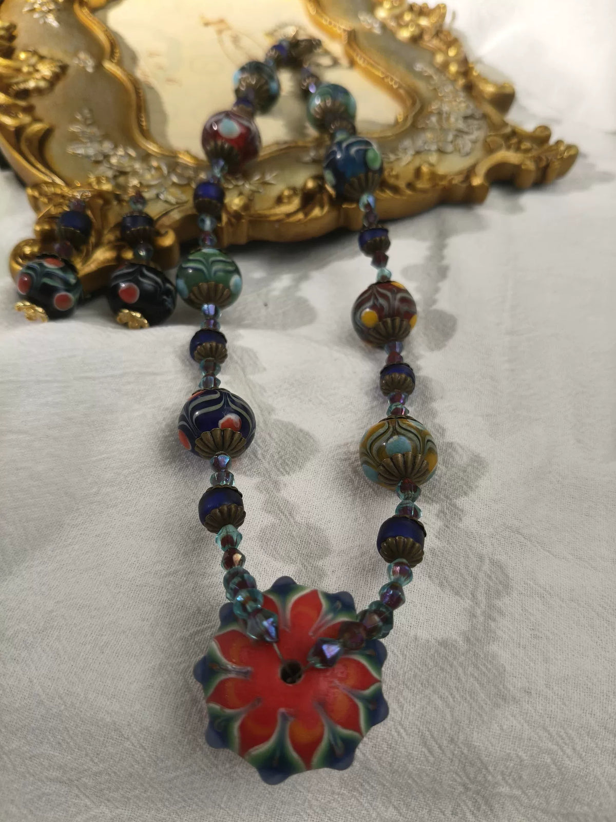 Set Collana e Orecchini in Vetro Artigianale Ping'an