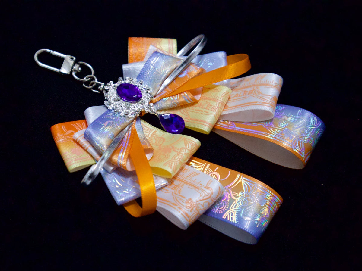 Bow Keychain with Gemstone Cabochon