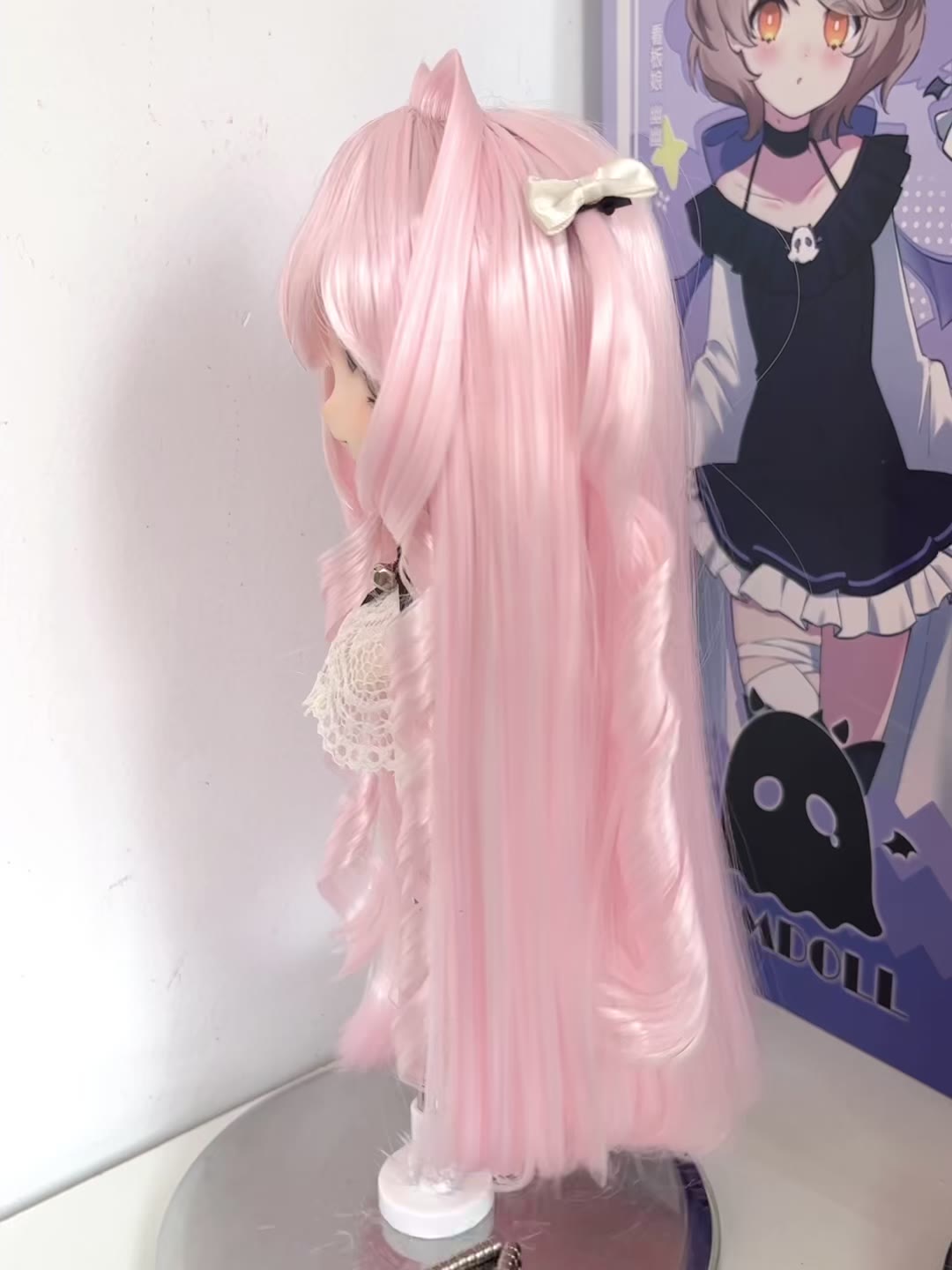 Pastel Pink Doll Wig with Twin Tails