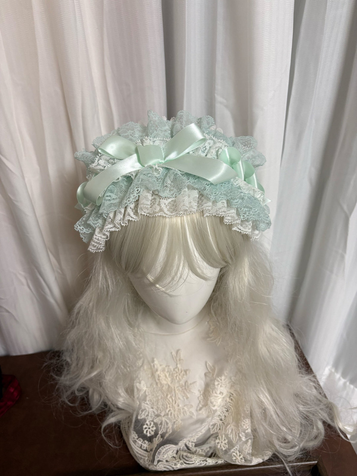 Mint Green Lace Lolita Headband Bow