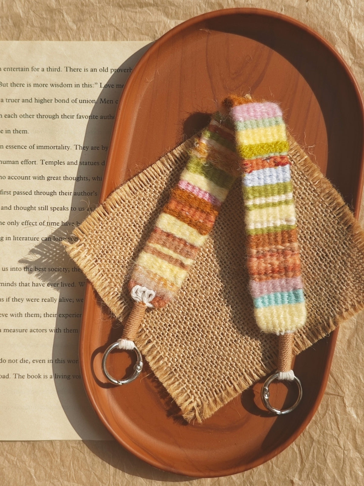 Handwoven Striped Wristband Lanyard