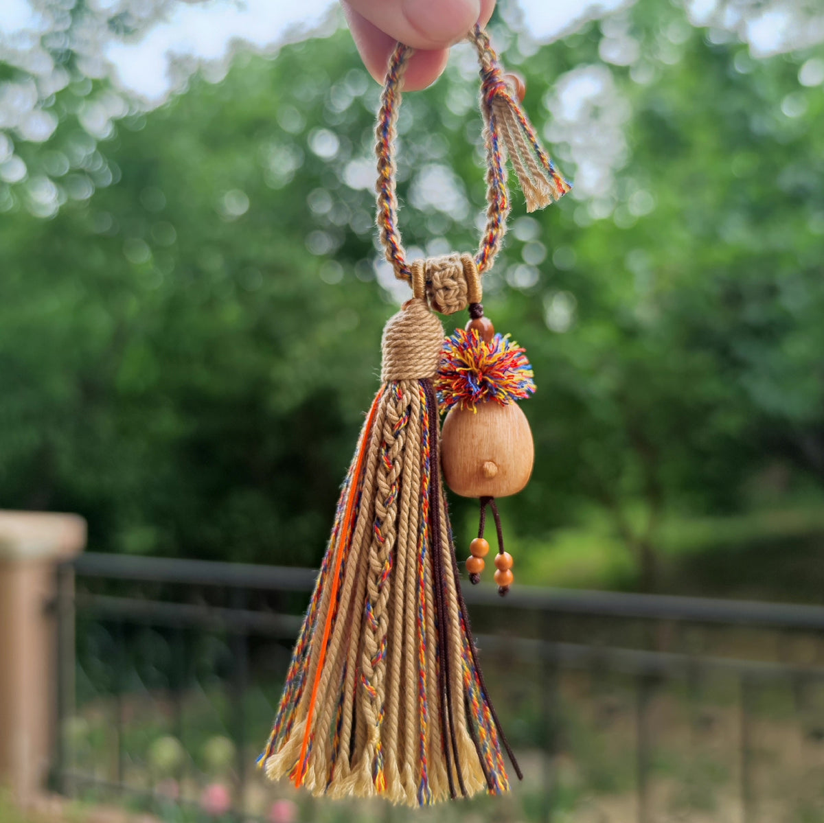 Carved Wood Capybara Tassel Pendant