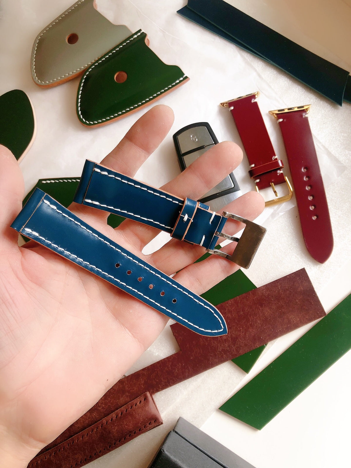 Blue Shell Cordovan Watch Strap