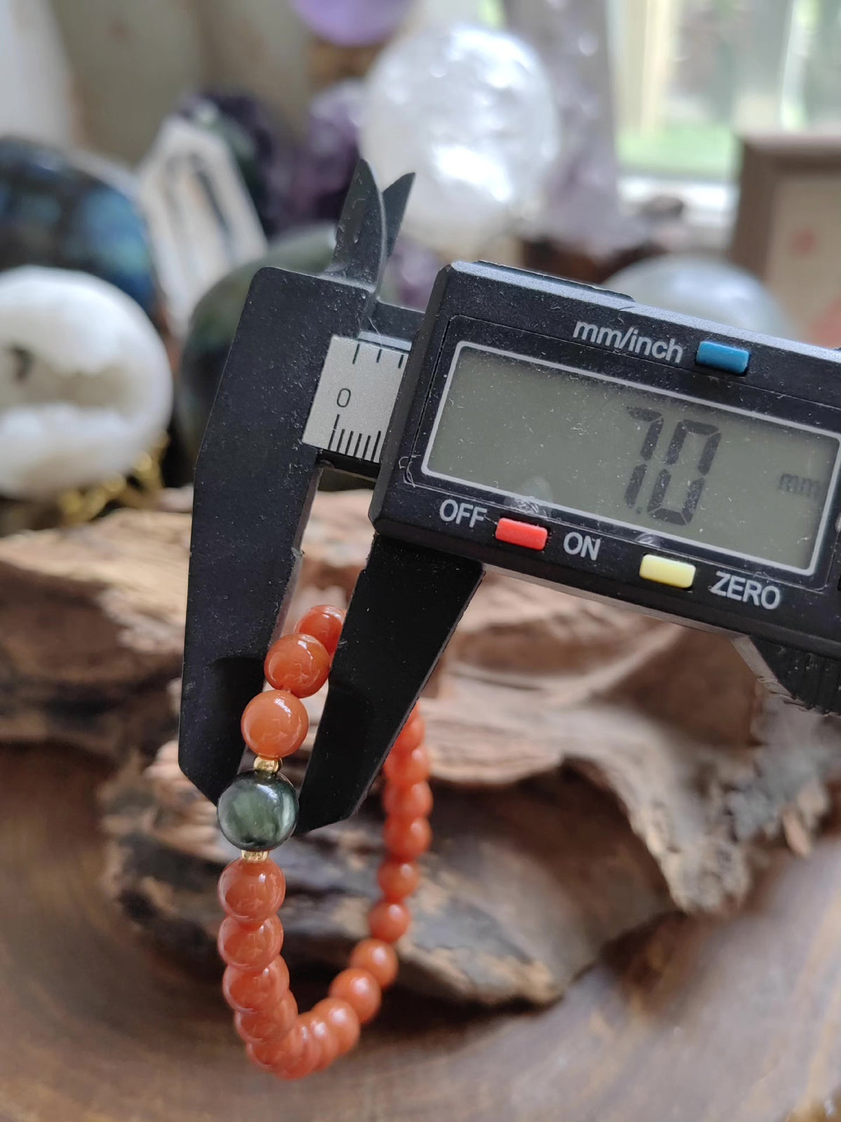 South Red Agate Amber Green Dragon Crystal Bracelet