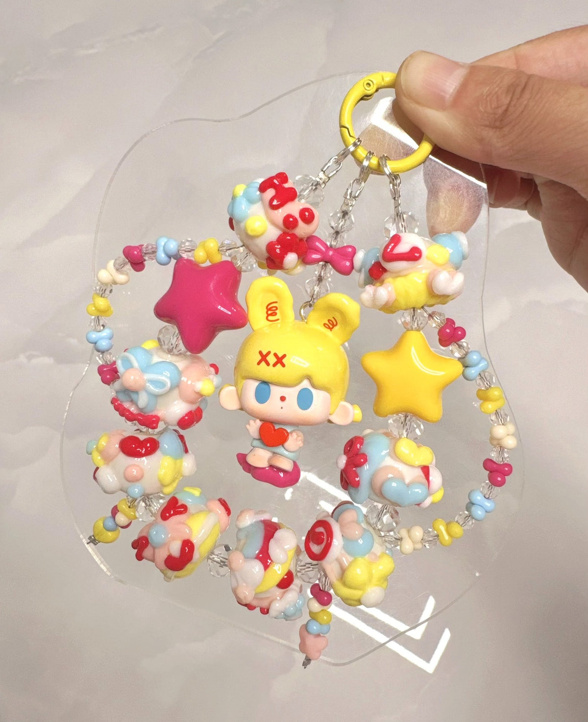 Rabbit Bear Heartbeat Charm Phone Strap