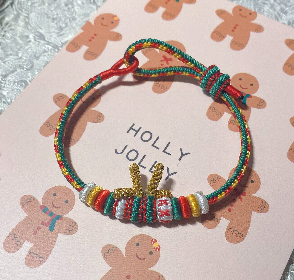 Christmas Reindeer Antler Braided Bracelet