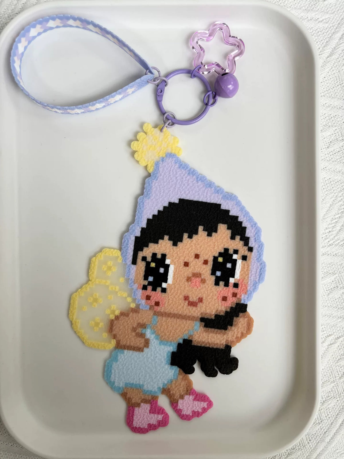 Pixel Kraal Hanger met Chibi Figuur en Hoed