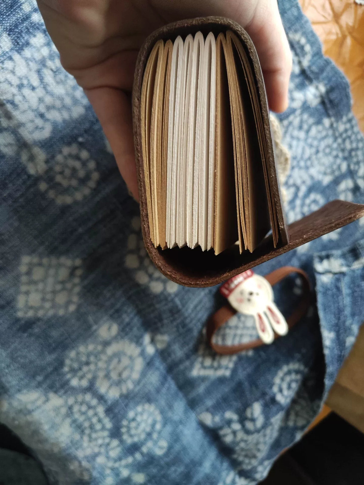 Handgefertigtes Leder-Taschennotizbuch