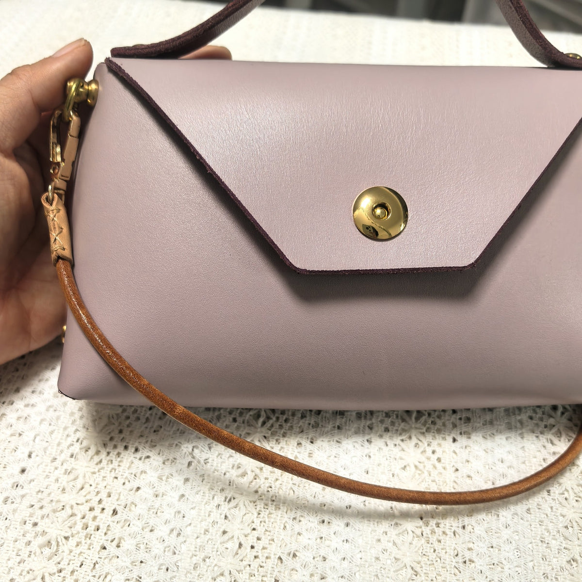 Vegetable Tanned Leather Phone Bag