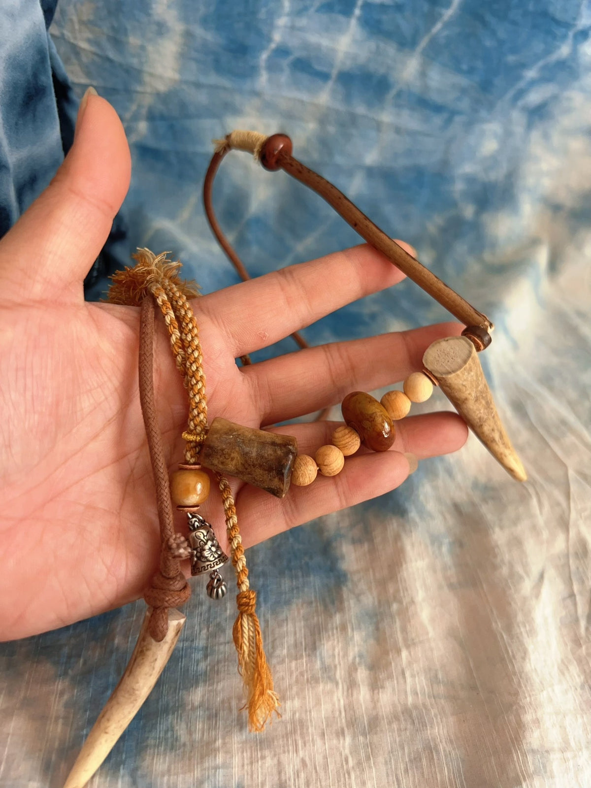 Handcrafted Antler Tip Necklace with Tassel
