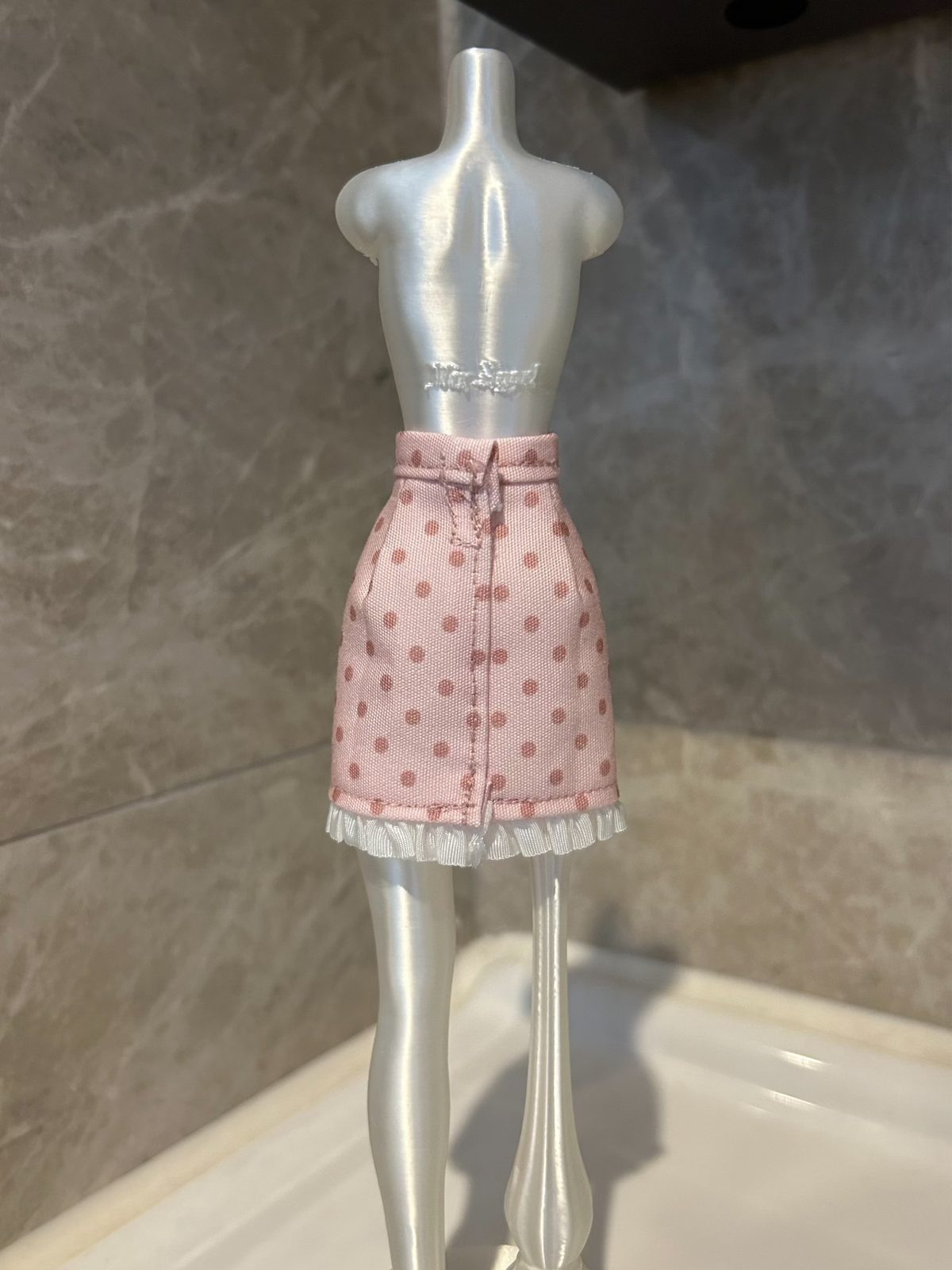 Polka Dot Doll Skirt with Ruffle Hem