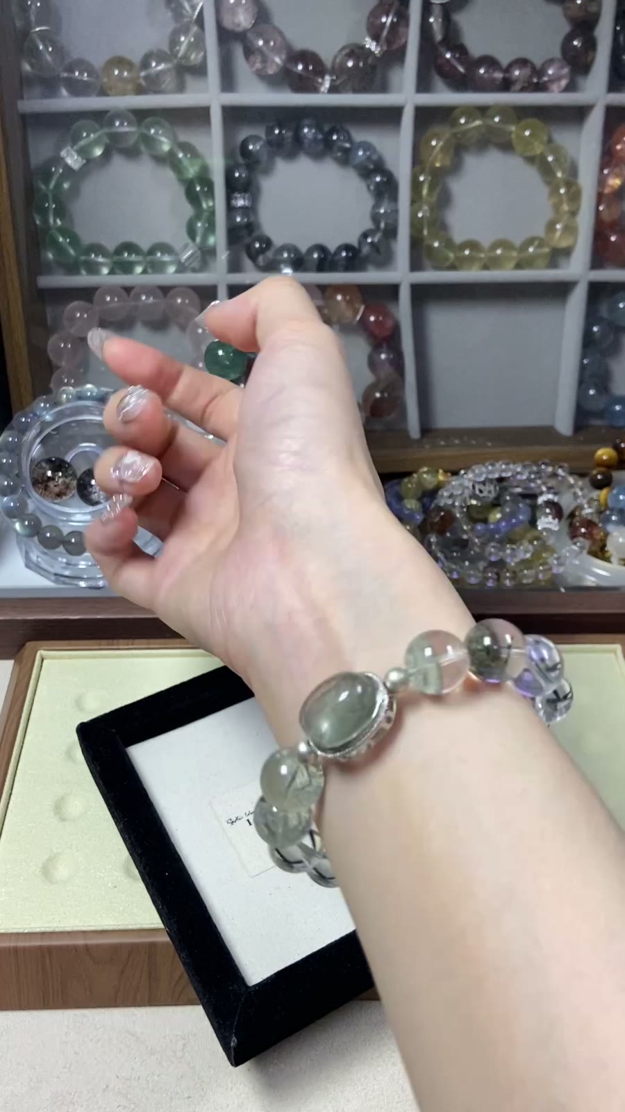 Green Phantom Quartz Beaded Bracelet