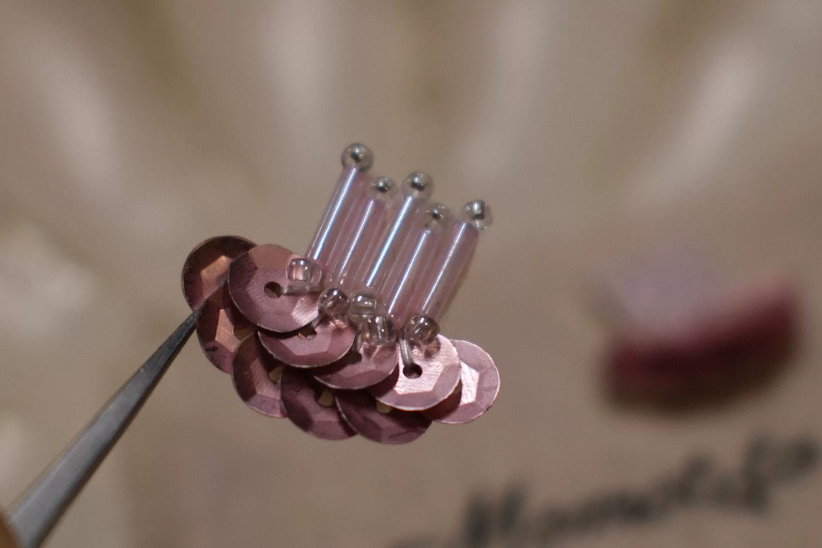 Brincos de Gota com Lantejoulas Rosas