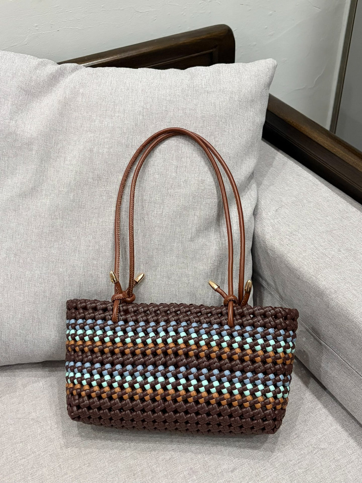 Handwoven Maillard Baguette Bag