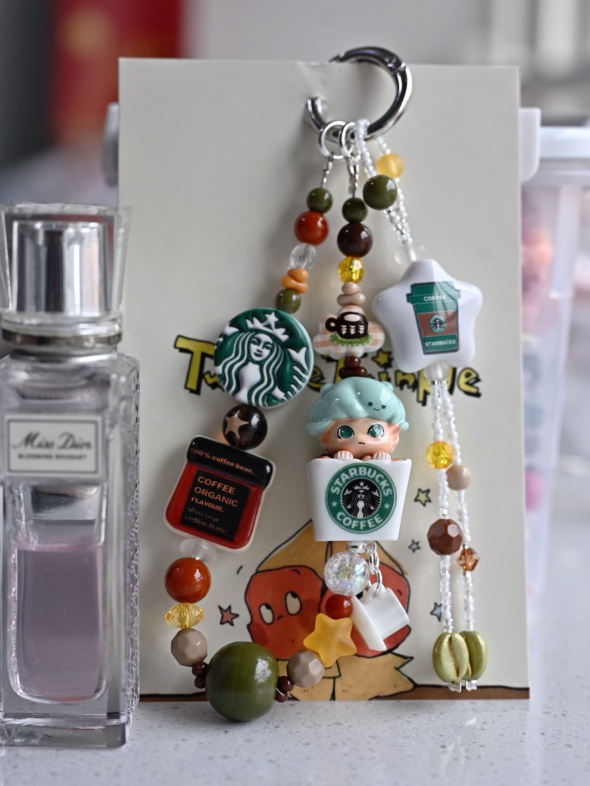 Resin Dimoo Phone Charm Starbucks Theme
