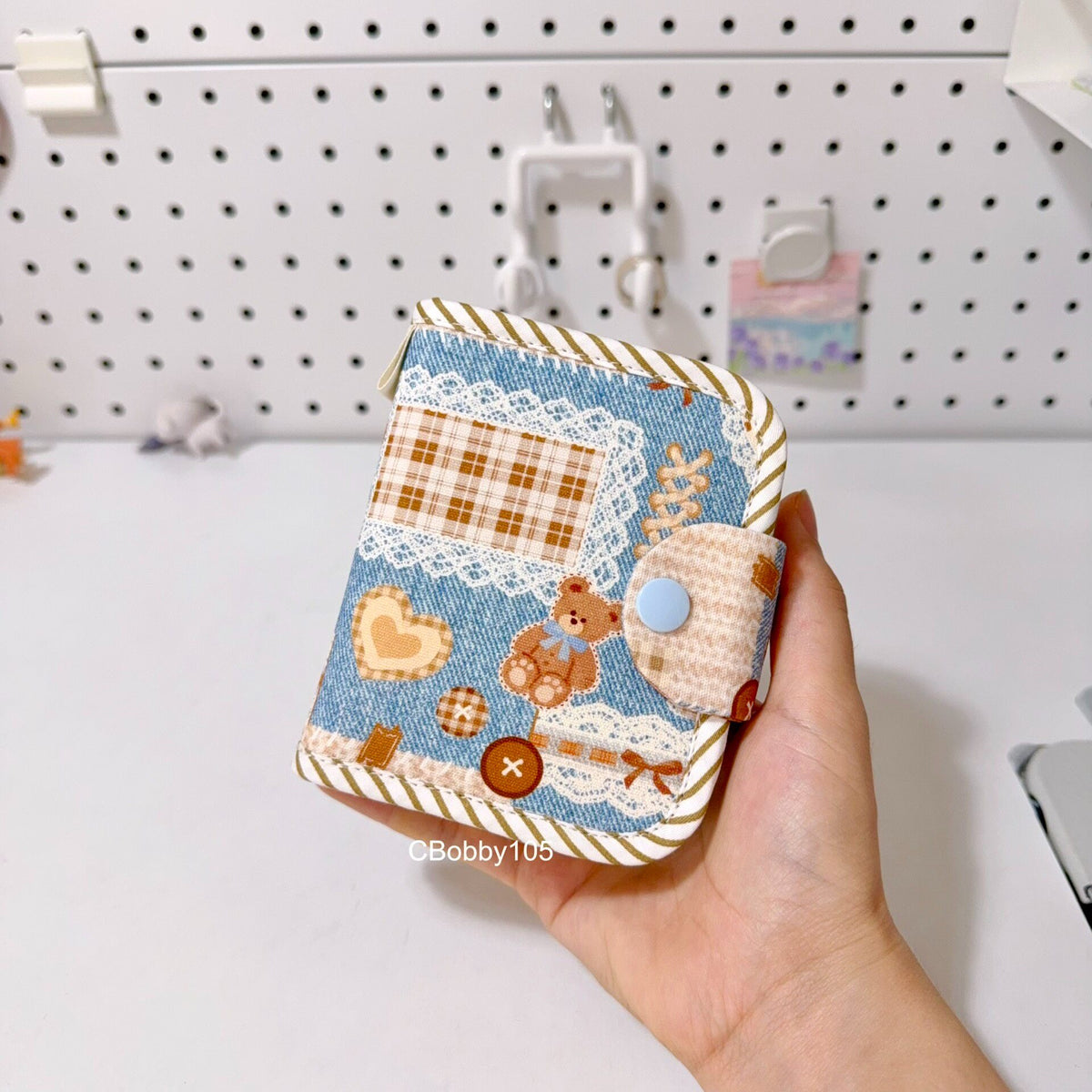Teddy Bear Patchwork Fabric Wallet