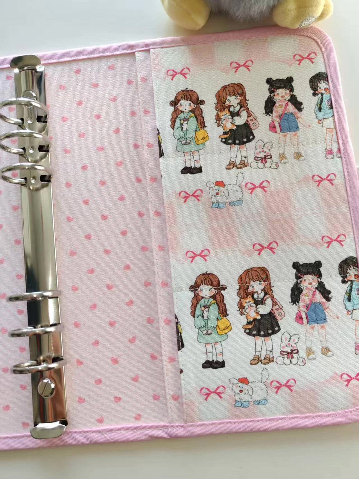 Rosa Vichy-Stoff A5 Ringbuch