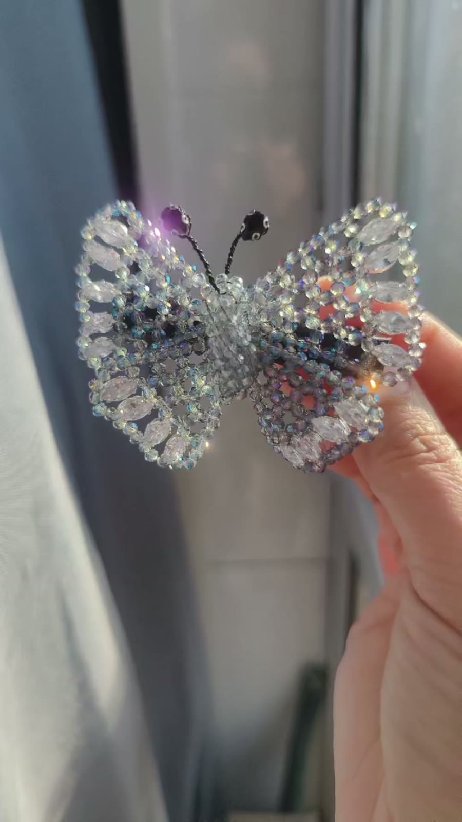 Crystal Butterfly Side Clip Hair Accessory