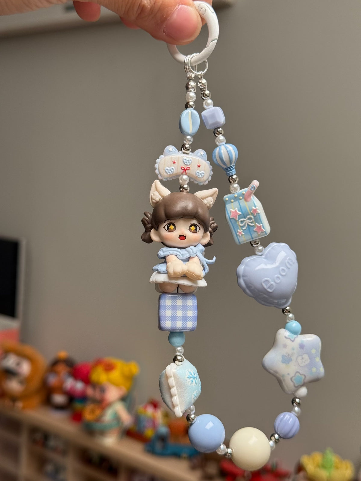 Beaded Doll Phone Strap Bag Charm Keychain