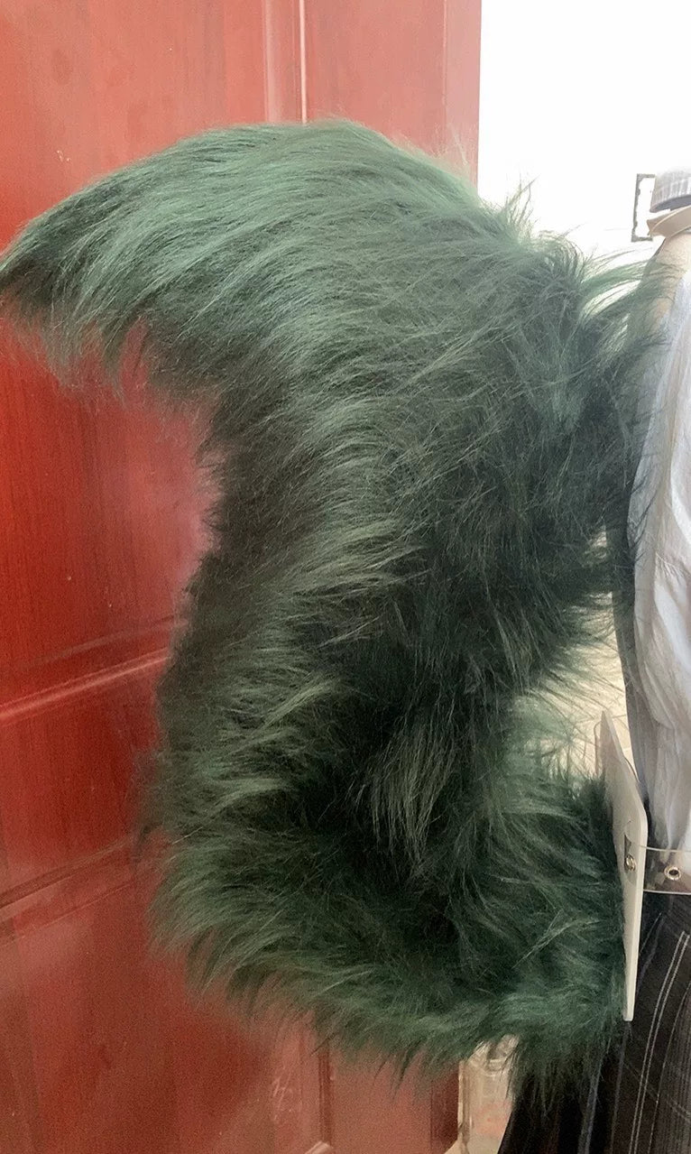 Faux Fur Forest Green Cosplay Tail