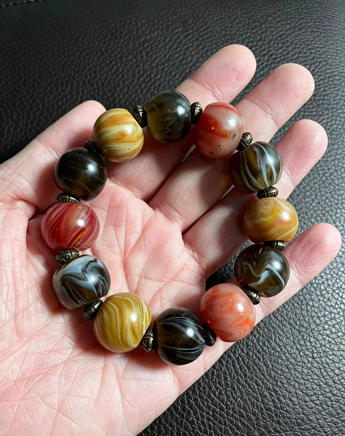African Vintage Glass Bead Bracelet