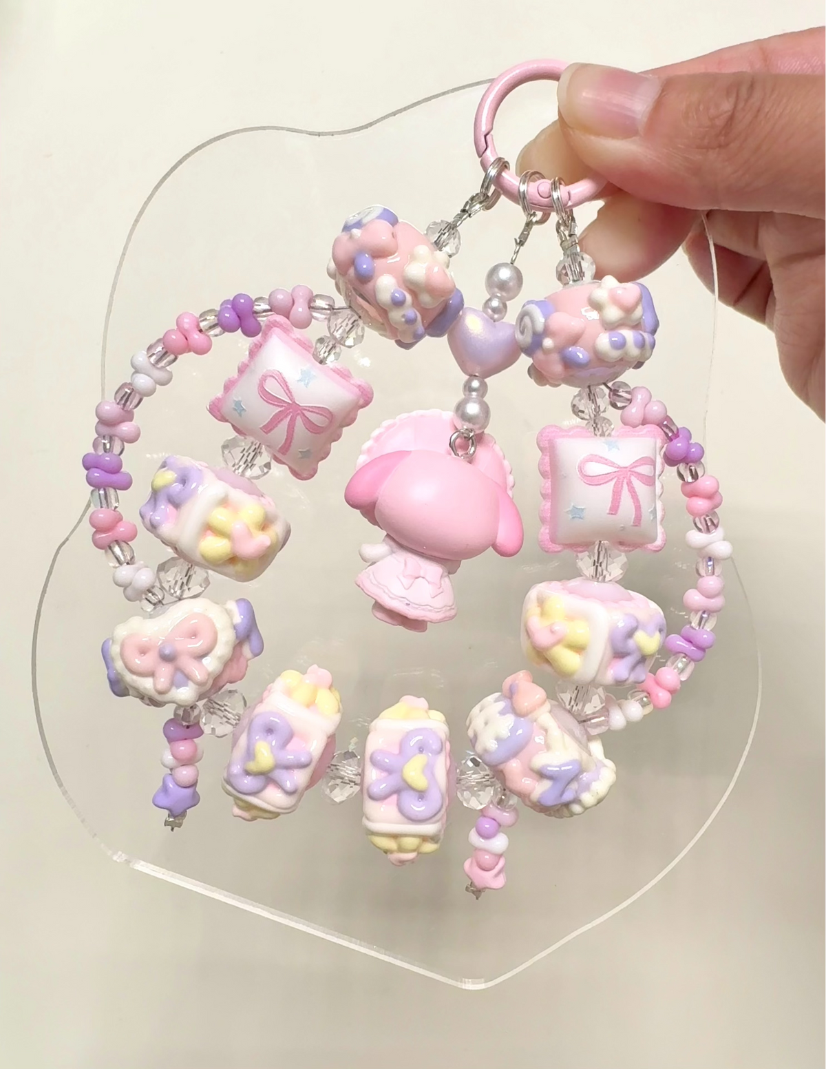 My Melody Bride Beaded Phone Charm