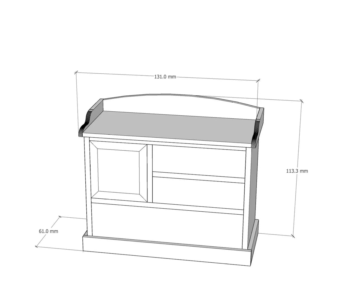 Miniatuur-kast voor poenhuis in distressed retro-wit