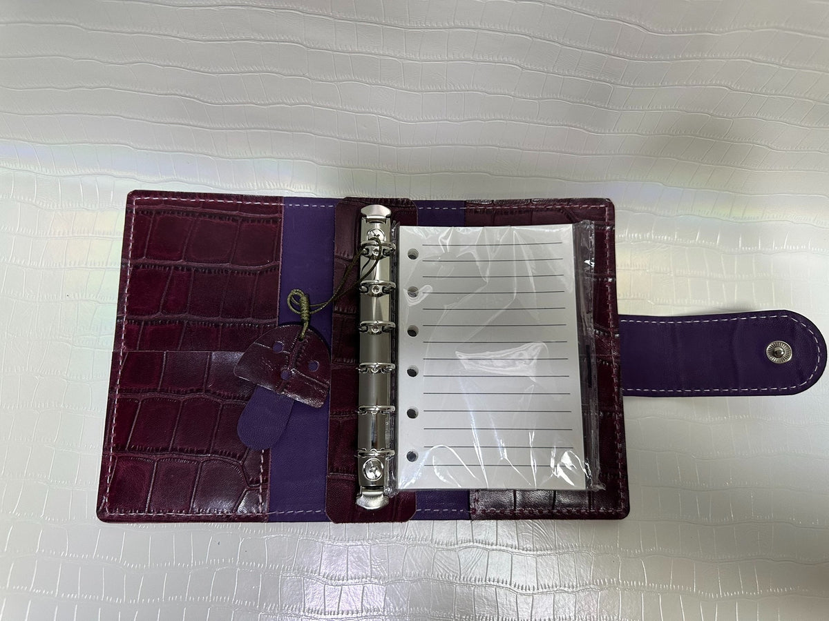 Funda para agenda A7 de cuero de grano completo