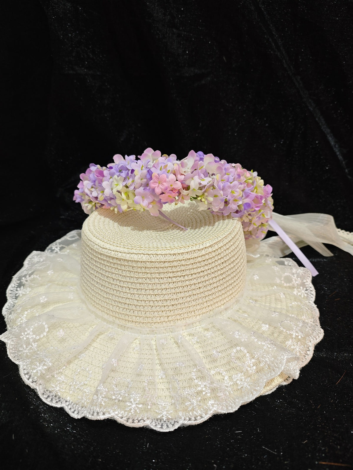 Purple Bellflower Floral Head Wreath