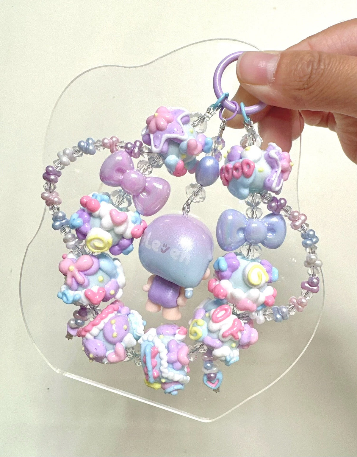 Pastel Bead Doll Phone Charm Accessory