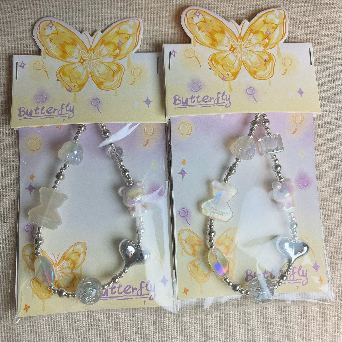Chaîne de téléphone avec pendentif ours rose