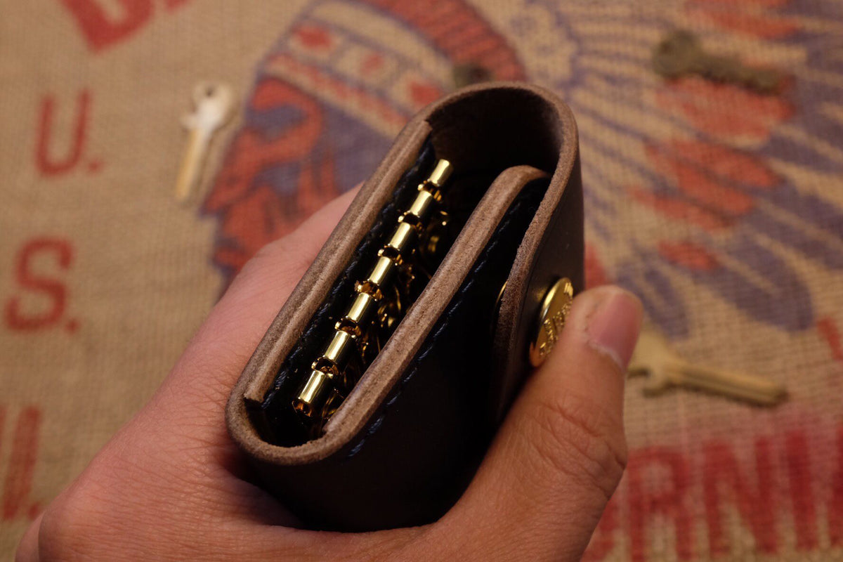 Horween CXL Leather Key Holder Navy