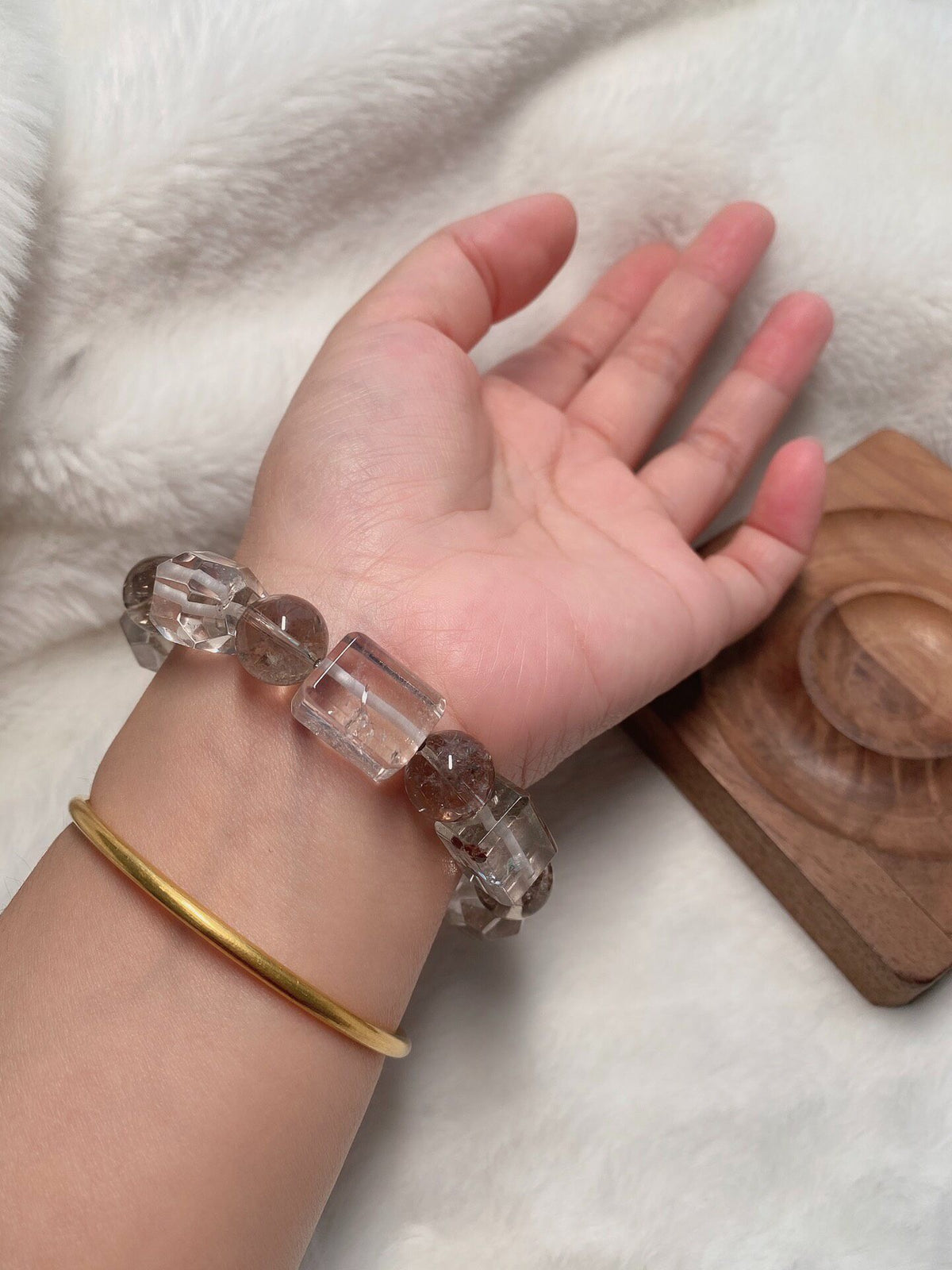 Natural Crystal Bracelet Glue Flower Focal