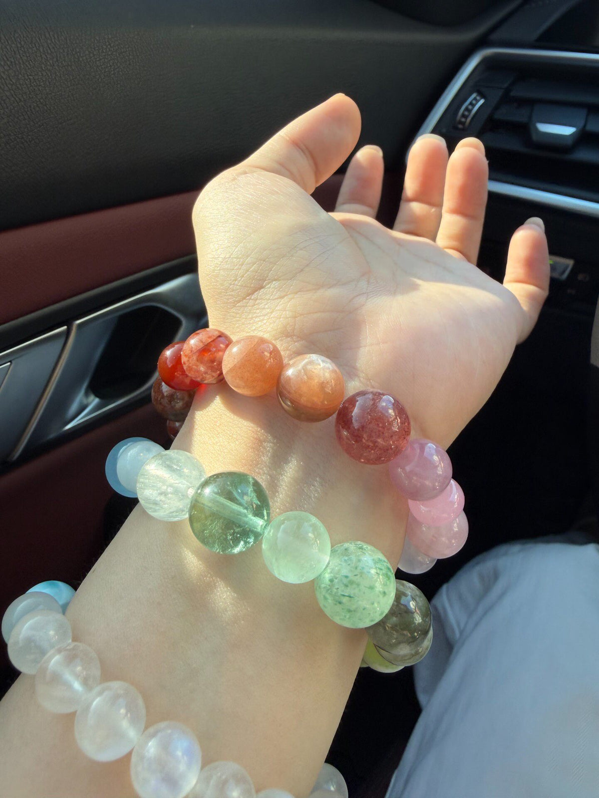 Natural Gemstone Candy Color Double Loop Bracelet