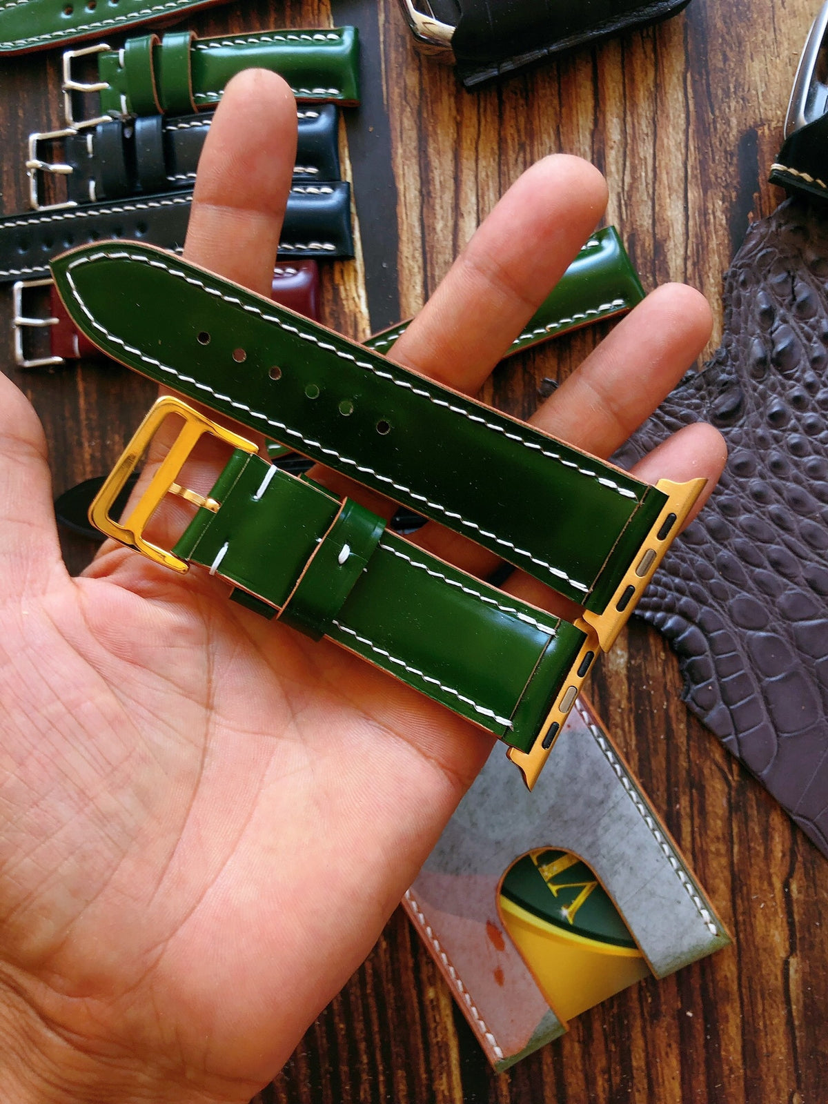 Japanese Shell Cordovan Apple Watch Strap Green