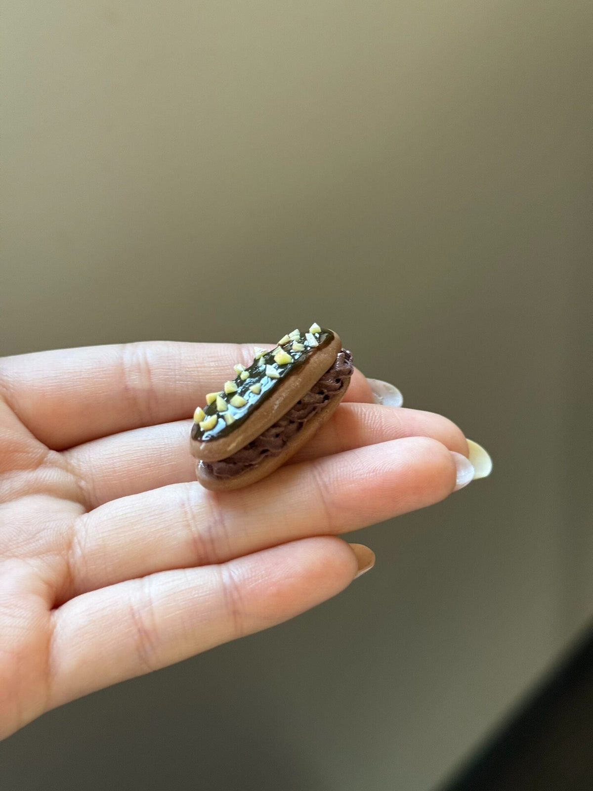 Clay Hazelnut Chocolate Eclair Charm