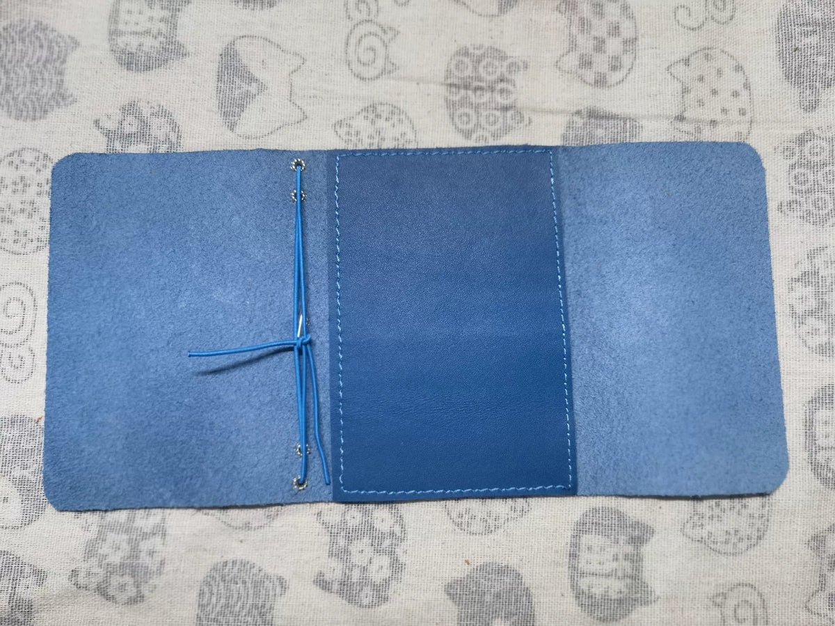 Blue Leather Passport Trifold Journal Cover